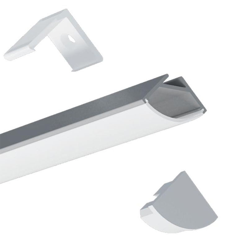 Corner Mounted Aluminum LED Diffuser Channel For 10mm Flexible LED Strip Lights